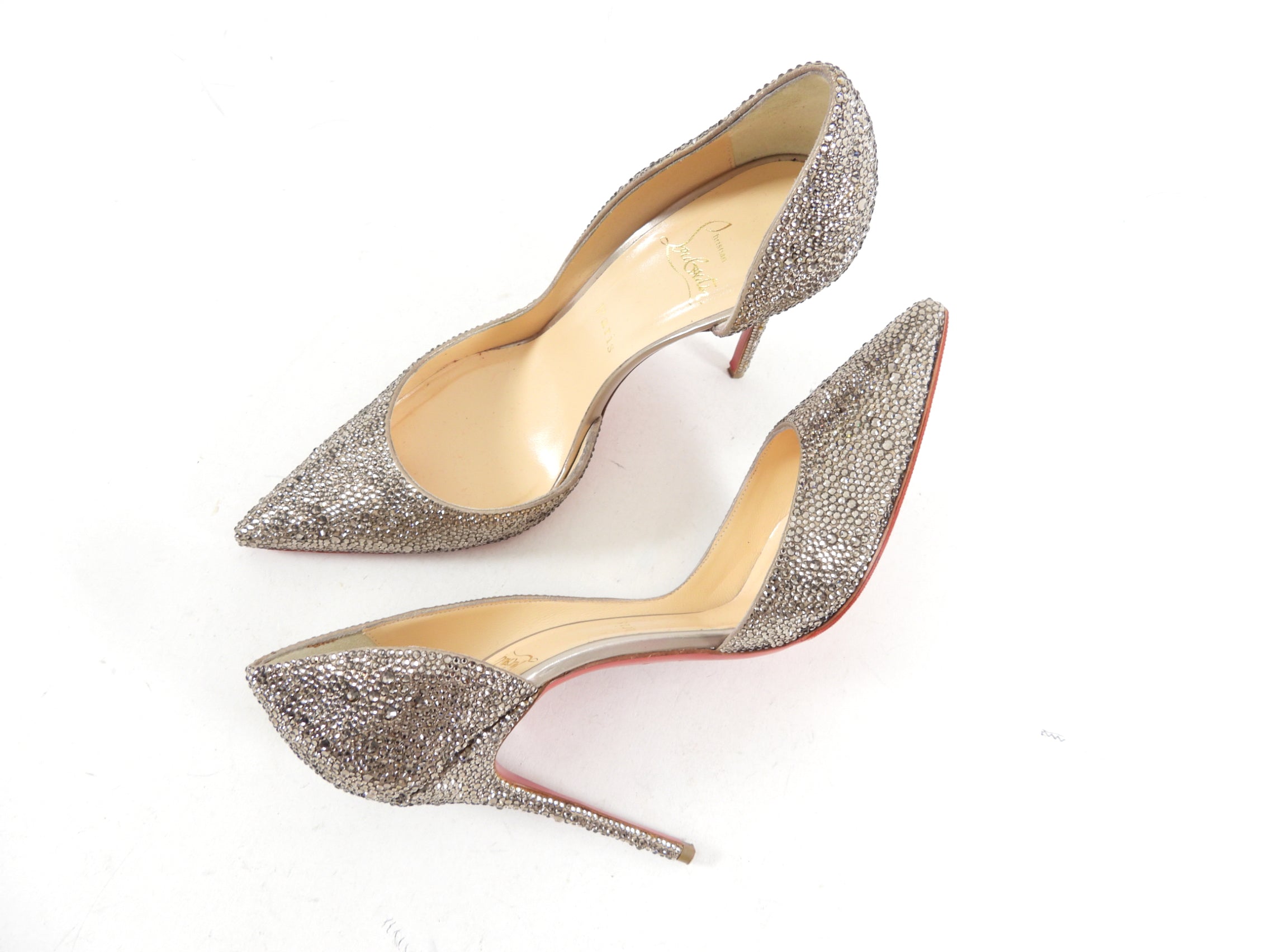 Christian Louboutin Iriza Strass Crystal Pumps - Women's Luxury High Heel Dress Shoes Size 40 for Parties, Weddings & Special Occasions