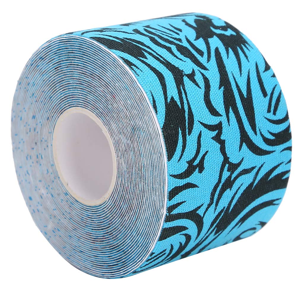 Breathable Sports Tape for Pain Relief - Athletic Kinesiology Tape for Muscle Support & Injury Prevention (Blue Print) - Ideal for Running, Gym Workouts & Sports Recovery