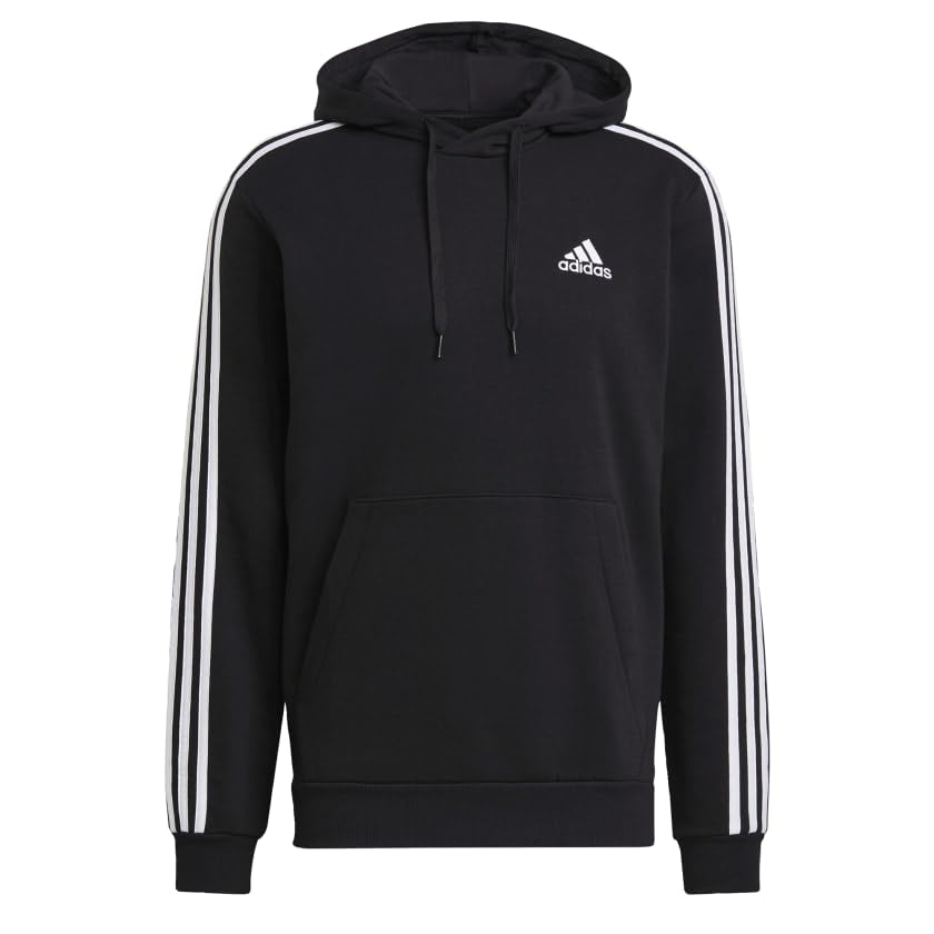 adidas Men's Essentials Fleece 3-Stripes Hoodie - Soft Comfortable Pullover Sweatshirt for Casual Wear, Gym & Outdoor Activities
