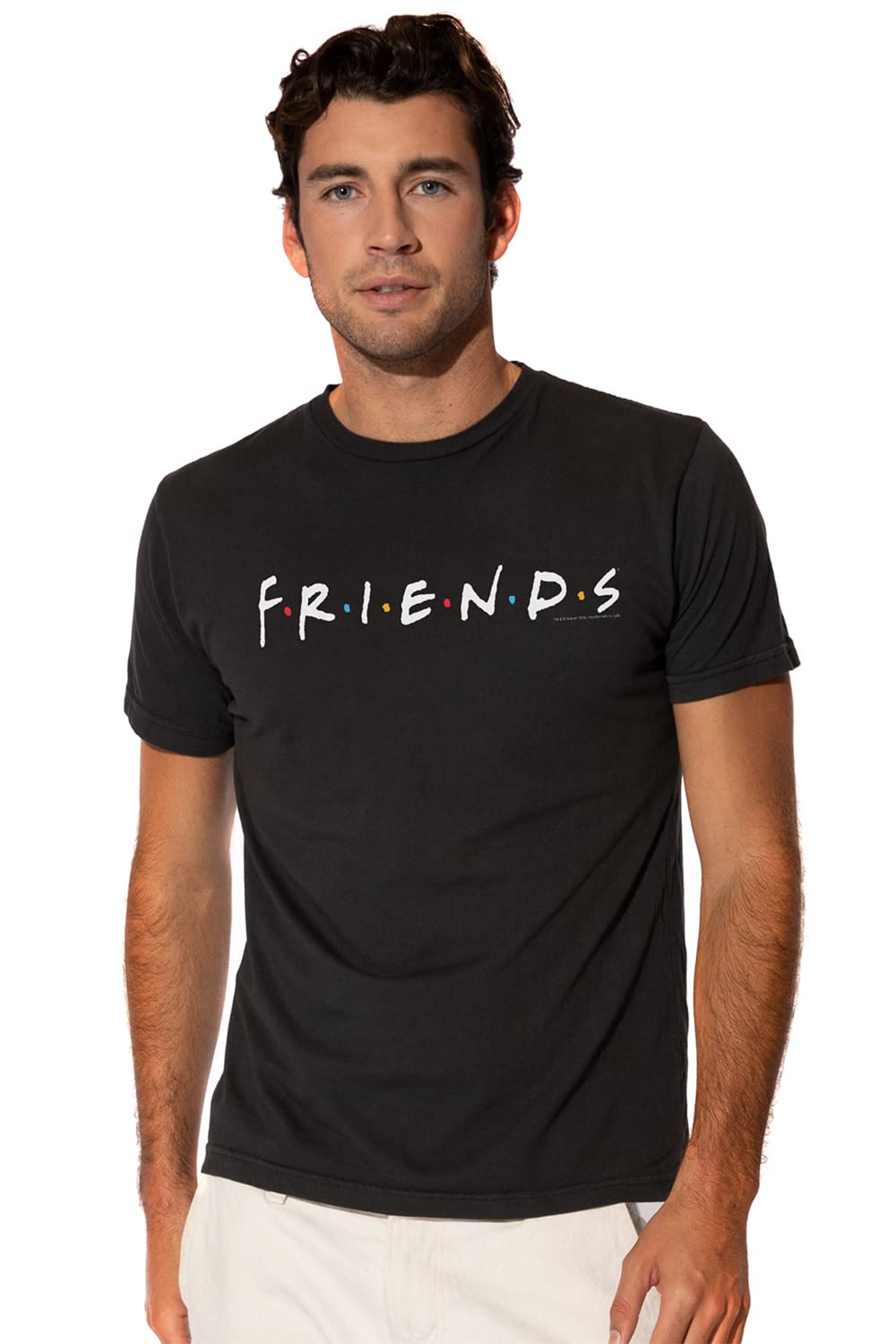 Official Friends TV Show Logo T-Shirt for Men - Short Sleeve Cotton Tee - Perfect for Casual Wear, Fan Gifts, and TV Show Merchandise Collection