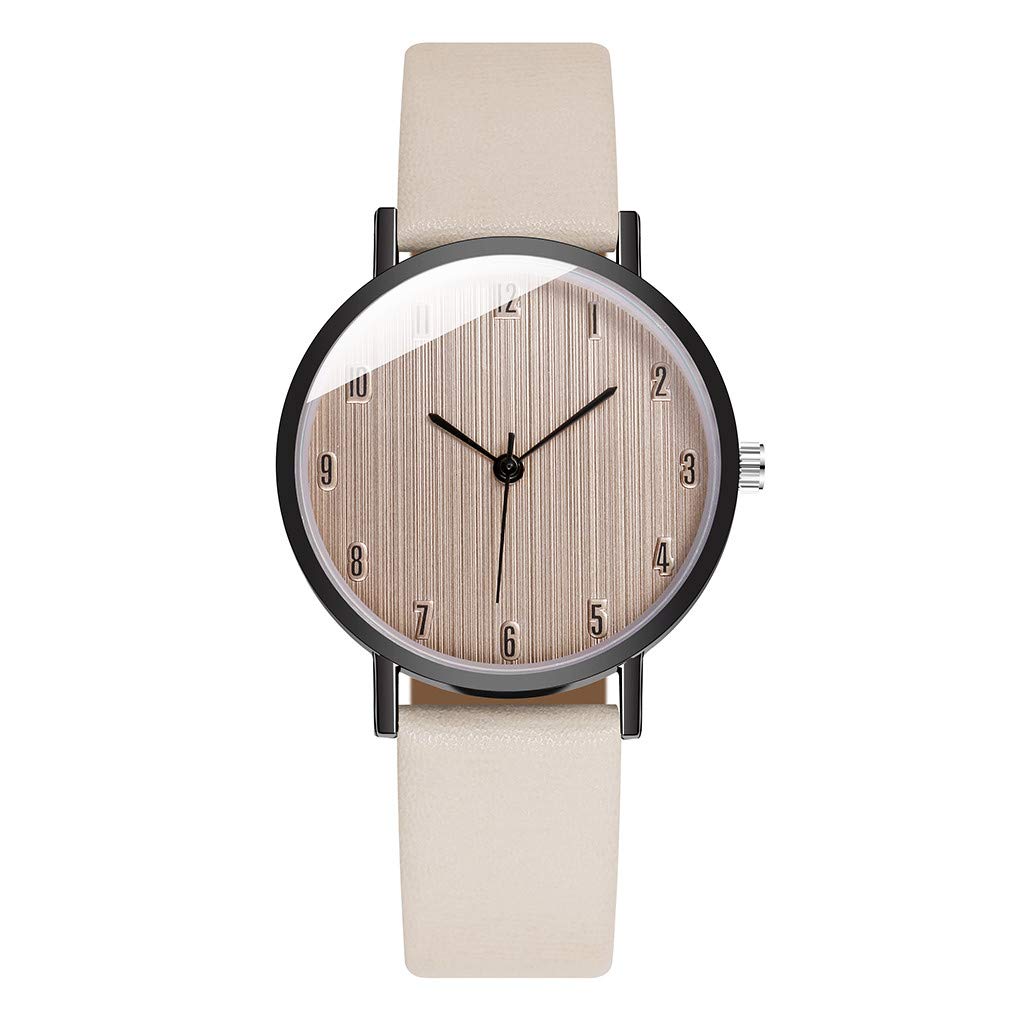 Women's Casual Analog Quartz Watch with Leather Band - Stylish Wristwatch with Number Markers for Everyday Wear | Perfect for Office, Dating & Casual Outfits