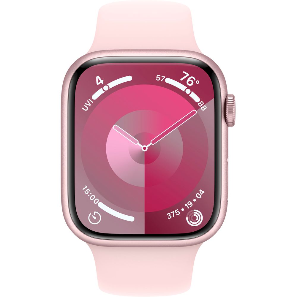 Apple Watch Series 9 (Gen 9) 41mm Pink Aluminum Case with Light Pink Sport Band - 3M585LL/A - Perfect for Fitness Tracking, Workouts & Everyday Wear