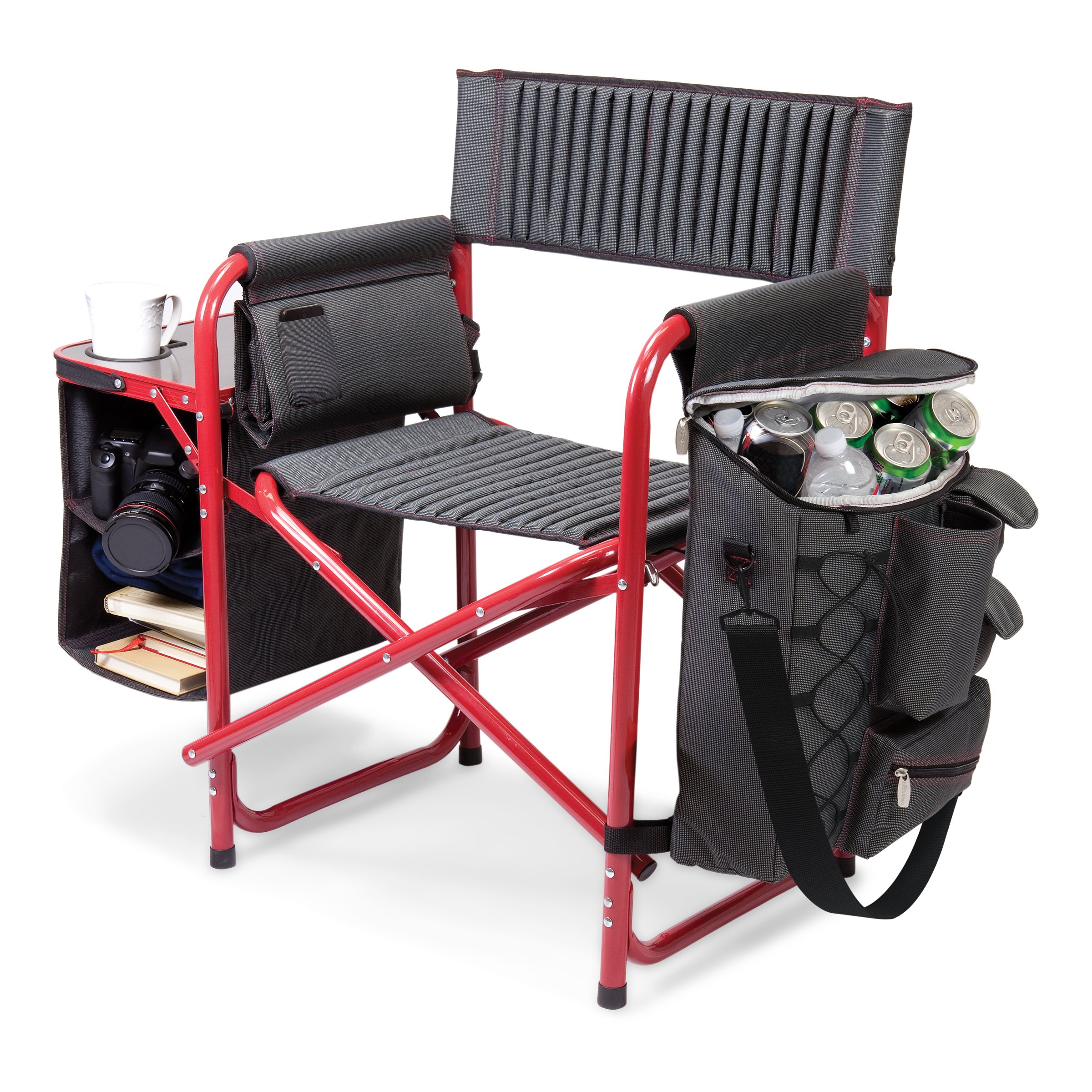PICNIC TIME Fusion Portable Camping Chair with Built-in Side Table & Soft Cooler - Lightweight Beach Chair for Adults, Outdoor Lawn Chair - Perfect for Camping, Beach, Picnics & Backyard Relaxation