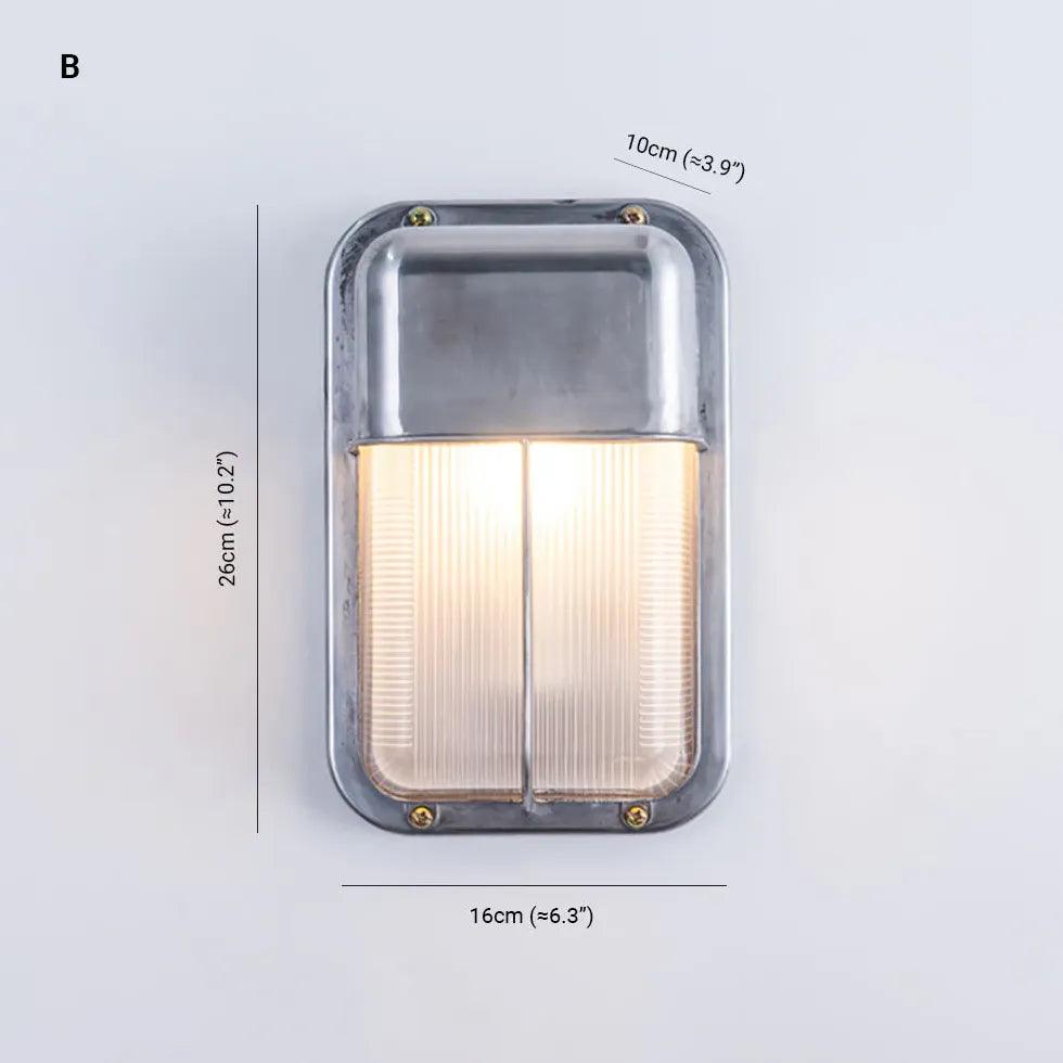 Modern Geometric Silver Industrial Outdoor Wall Lights - Waterproof & Durable for Patio, Garden, Porch, and Exterior Home Lighting