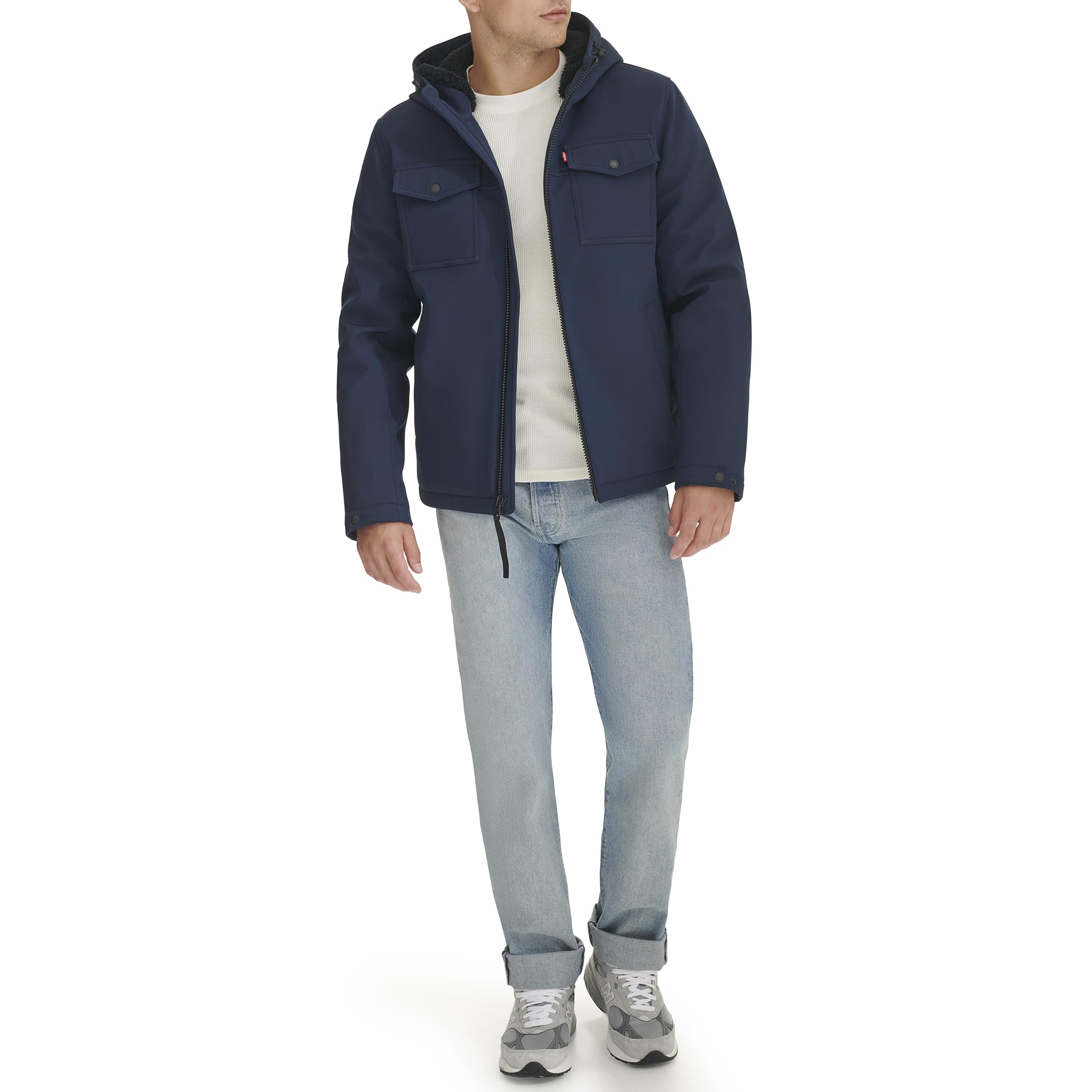 Levi's Men's Soft Shell Hooded Storm Coat - Waterproof Windbreaker Jacket for Outdoor Activities (Regular, Big & Tall Sizes) - Perfect for Hiking, Camping & Winter Wear