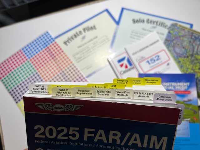 2025 ASA FAR AIM Pre-Tabbed Pilot Handbook - Complete Flight Training Guide with Visual Maneuvers, POH Tabs & Free Gifts | Student Pilot Essentials for Ground School & Flight Lessons