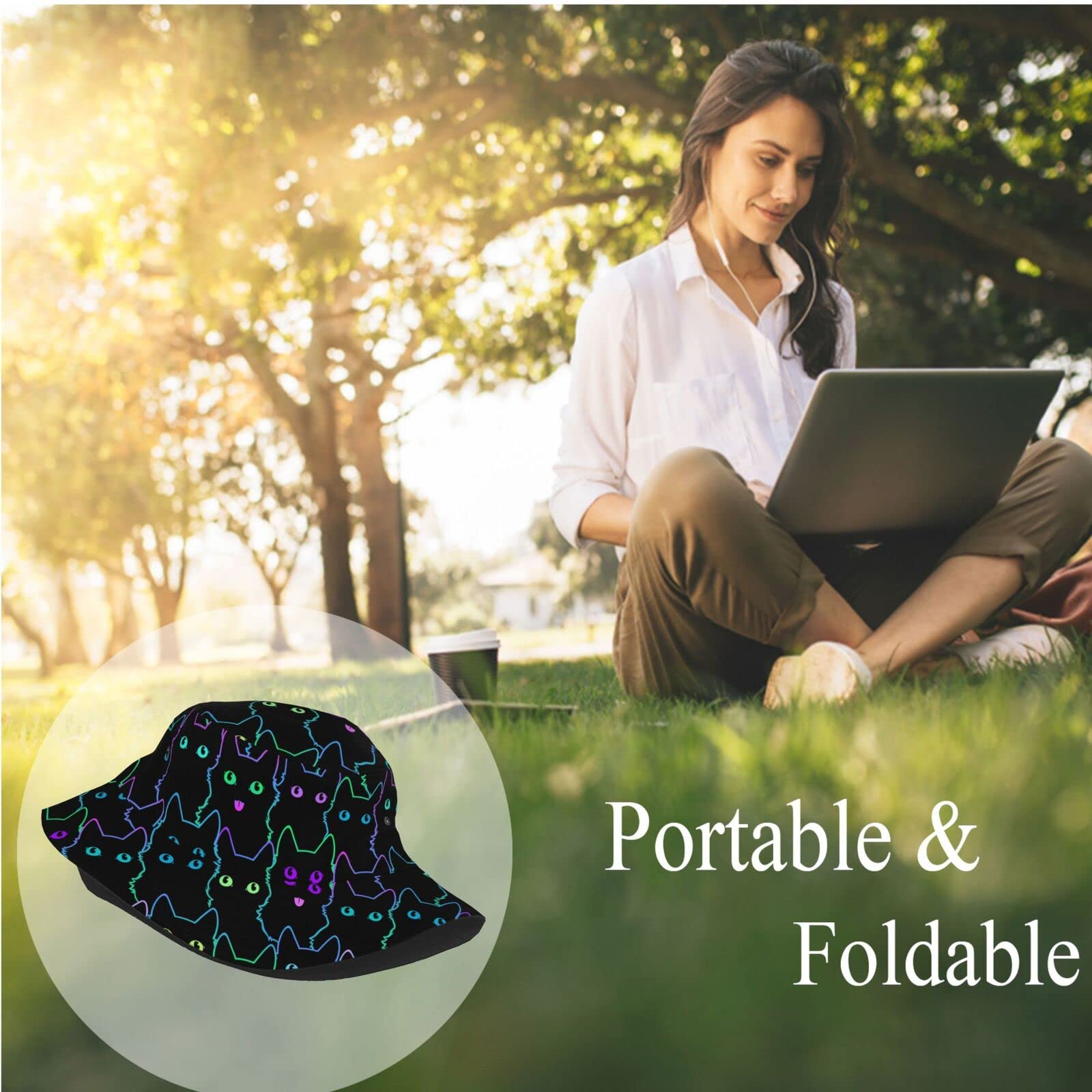 Trippy Psychedelic Bucket Hat for Women & Men - Vibrant Fisherman Cap with Unique Art Design, Perfect for Casual Wear, Travel, Beach & Summer Outdoor Activities