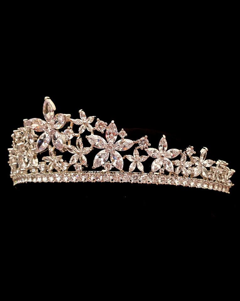 Jayla by Johnny B Collection - Crystal Star Flower Tiara for Weddings & Bridal Headpiece | Elegant Hair Accessory for Brides, Prom, Pageants & Special Occasions