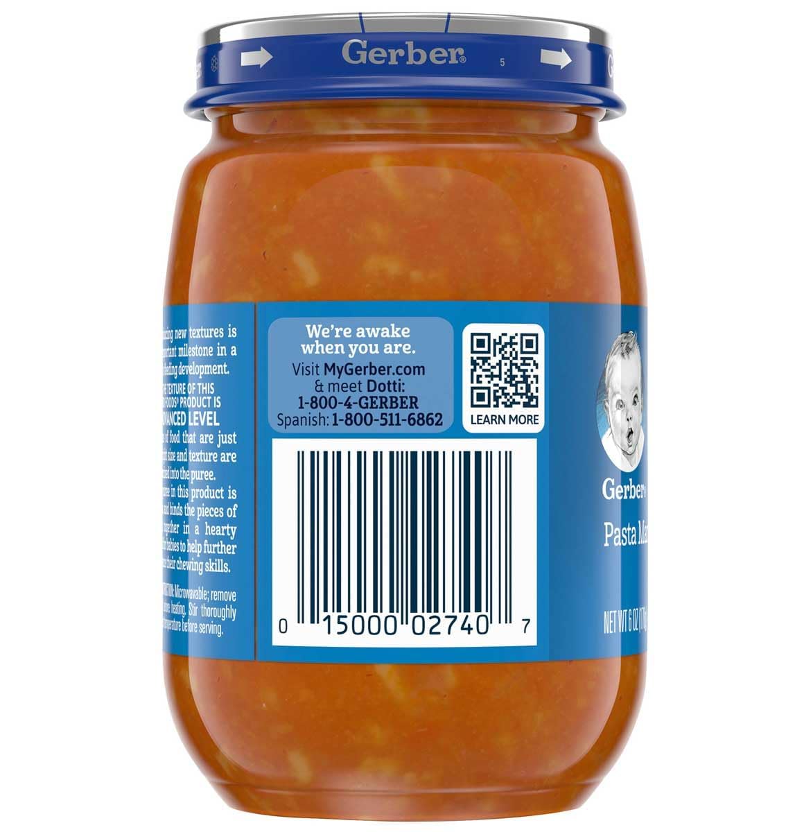 Gerber Mealtime 3rd Foods Veggie Power Baby Food - Pasta Marinara Puree for Crawlers, 6 Ounce Jars (Pack of 12) | Non-GMO, Organic & Healthy Infant Meal | Perfect for On-the-Go Feeding, Daycare & Travel Snacks