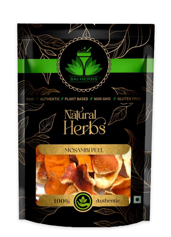 SAI HERBS Organic Mosambi Peel Powder (1 KG) - 100% Pure & Natural Citrus Limetta Skin for Face Care, Skin Whitening, Scalp Treatment & Damaged Hair Repair | DIY Beauty, Herbal Remedies, Ayurvedic Skincare