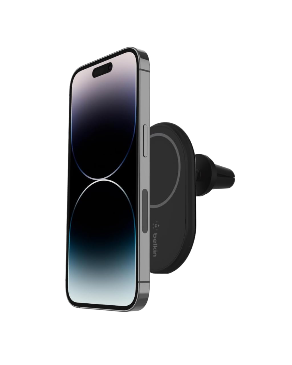 Belkin MagSafe-Compatible 10W Magnetic Wireless Car Charger with Vent Mount - BoostCharge Pro Fast Charging for iPhone 16/15/14/13 Series (Includes Power Adapter, Black) | Perfect for Safe Hands-Free Driving & GPS Navigation