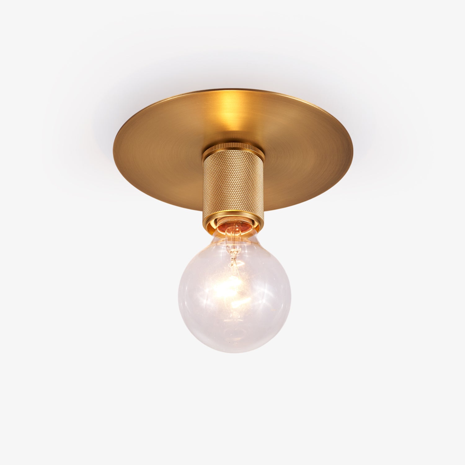 Gleam Brass Ceiling Light Fixture - Vintage Industrial Pendant Lighting for Living Room, Bedroom, Kitchen & Dining Room - Dimmable Edison Bulb Compatible