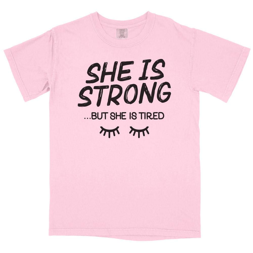 Strong But Tired Comfort Colors Short Sleeve T-Shirt - Unisex Relaxed Fit Cotton Tee for Women & Men - Perfect for Casual Wear, Workouts & Everyday Comfort