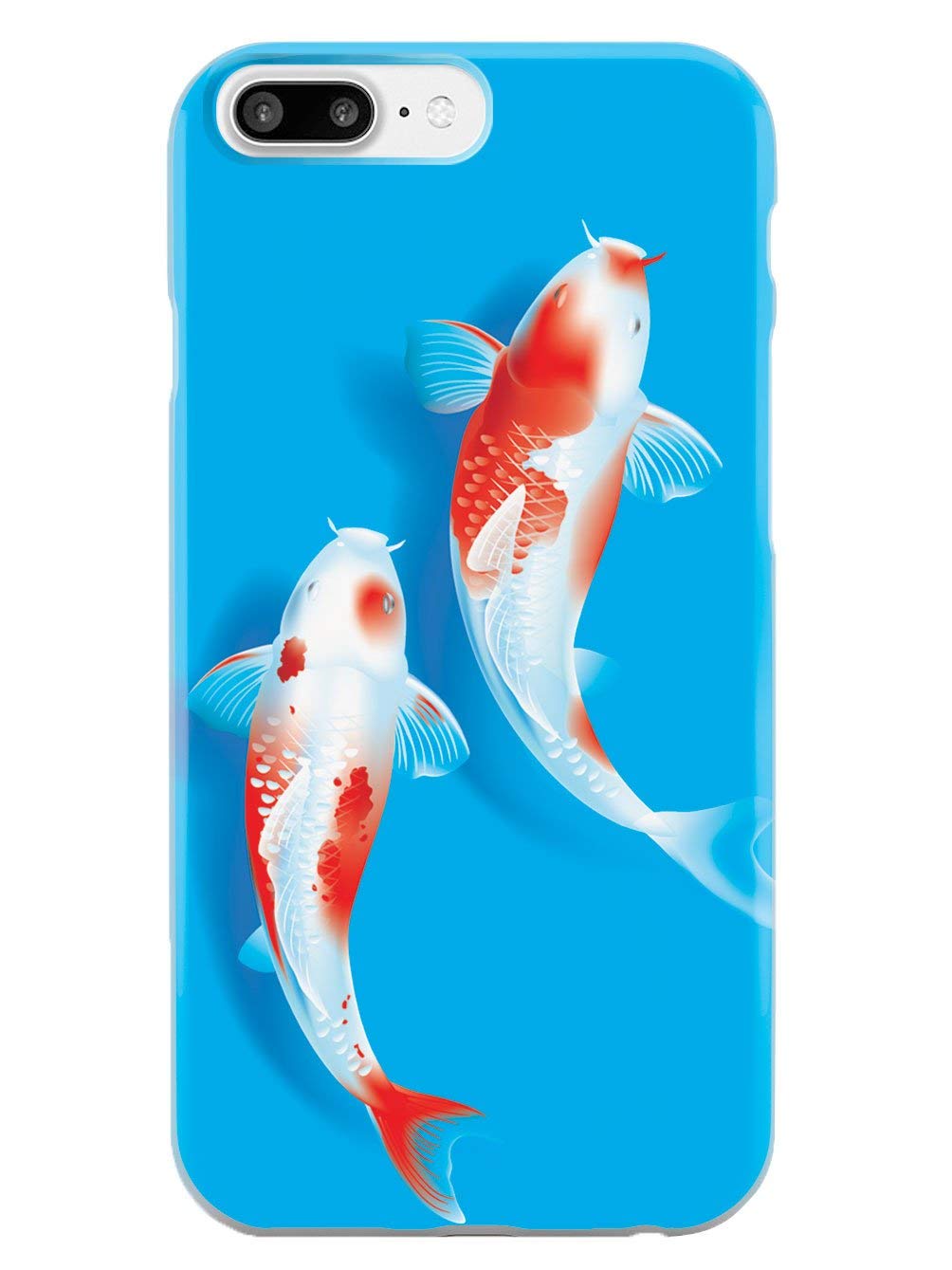 Premium 3D Textured Koi Fish Phone Case for iPhone 8 Plus - Shockproof Protective Cover with Stylish Design - Perfect for Daily Use, Travel & Outdoor Activities