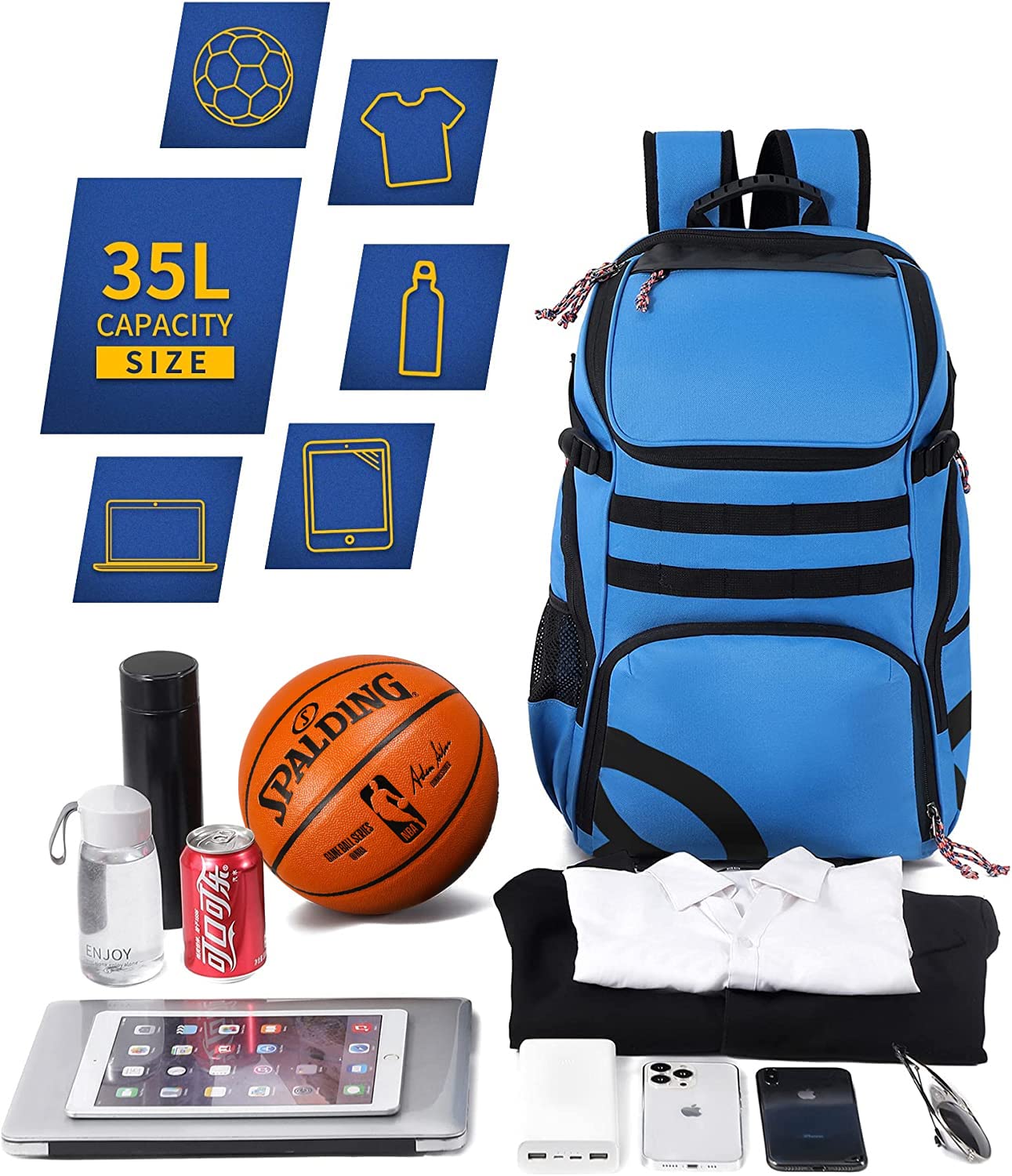 Best Basketball Backpack for Men & Women - Large Sports Gym Bag with Ball Compartment & Shoe Pocket - Perfect for Basketball, Soccer, Gym & Travel