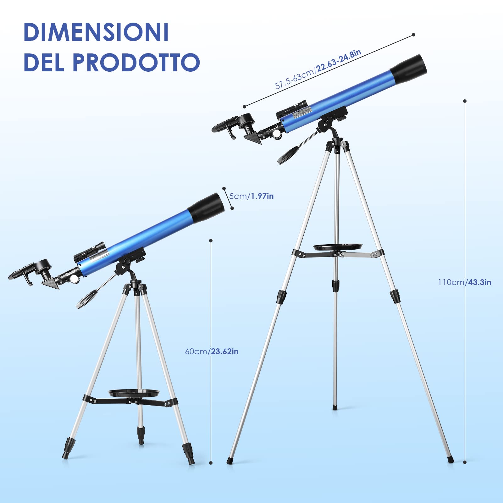 **50/600MM Astronomical Refracting Telescope with Red Dot Finder & Retractable Tripod - Multi-Coated High Transmission Telescope for Beginners - Includes Phone Adapter for Stargazing, Bird Watching & Outdoor Exploration**
