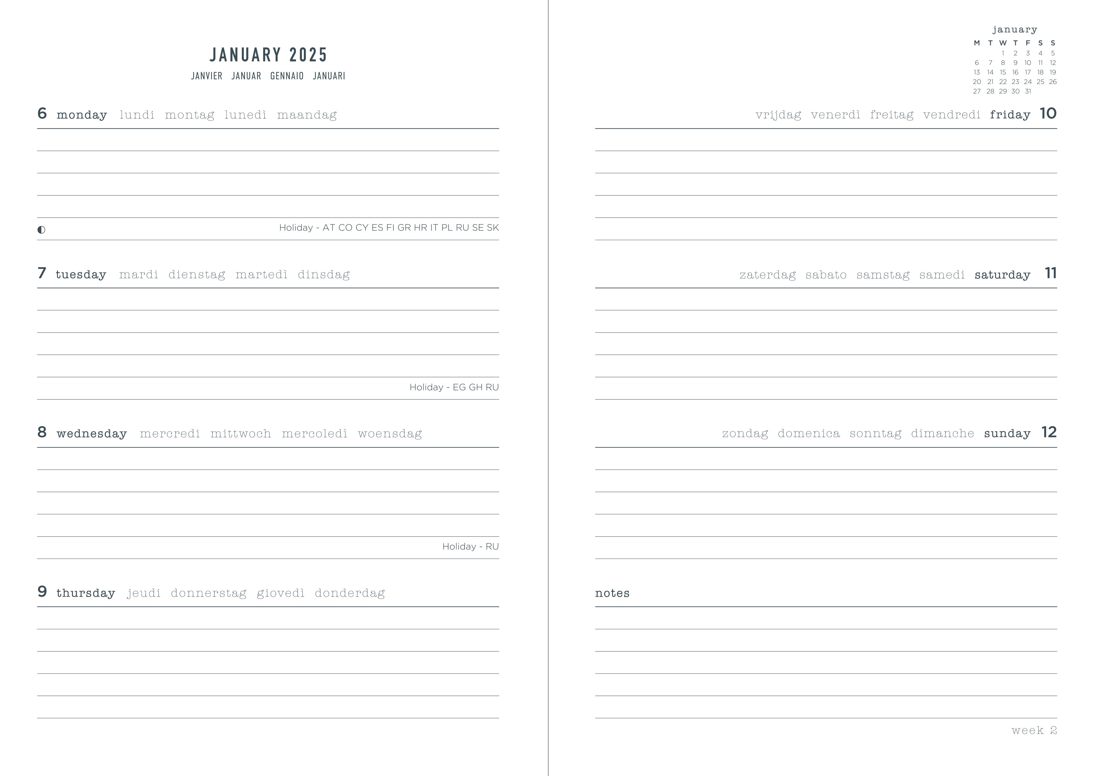 2025 Letts of London Wall Calendar - 350mm x 300mm Premium Planner | Perfect for Home, Office & School Organization
