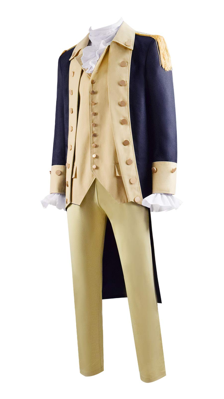 **George Washington Costume for Men - Colonial Uniform Full Set with Hat & Accessories - Perfect for Halloween, Cosplay, Historical Reenactments & Themed Parties**