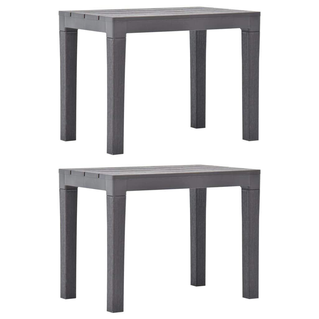 2-Piece Mocca Plastic Garden Bench Set - Outdoor Patio Furniture for Yard, Garden & Backyard Seating - Fast Shipping | Perfect for Relaxing, Entertaining & Decorating Outdoor Spaces