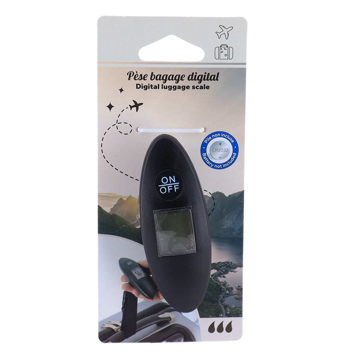 Digital ABS Luggage Scale with LCD Display - Portable Electronic Travel Scale for Suitcases (Black) - Perfect for Air Travel, Cruise Trips, and Packing Light