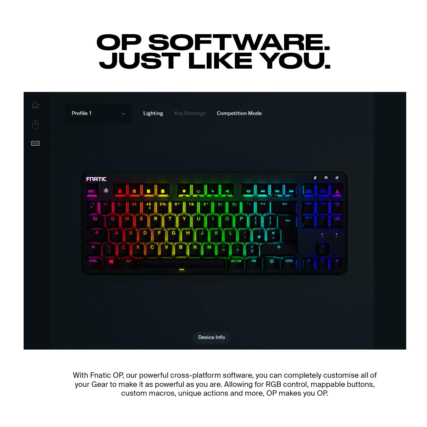 Fnatic miniStreak SPEED RGB Mechanical Gaming Keyboard - Compact Tenkeyless Design with SPEED Silver Switches - UK Layout QWERTY - Perfect for Esports, Gaming & Office Work