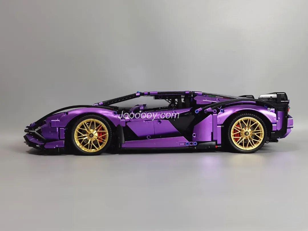 3955PCS Chrome Purple Lamborghini Sian Building Blocks Set - Premium Collector's Model Car Kit for Adults & Teens - Perfect for Display, Gifts, and DIY Car Enthusiasts
