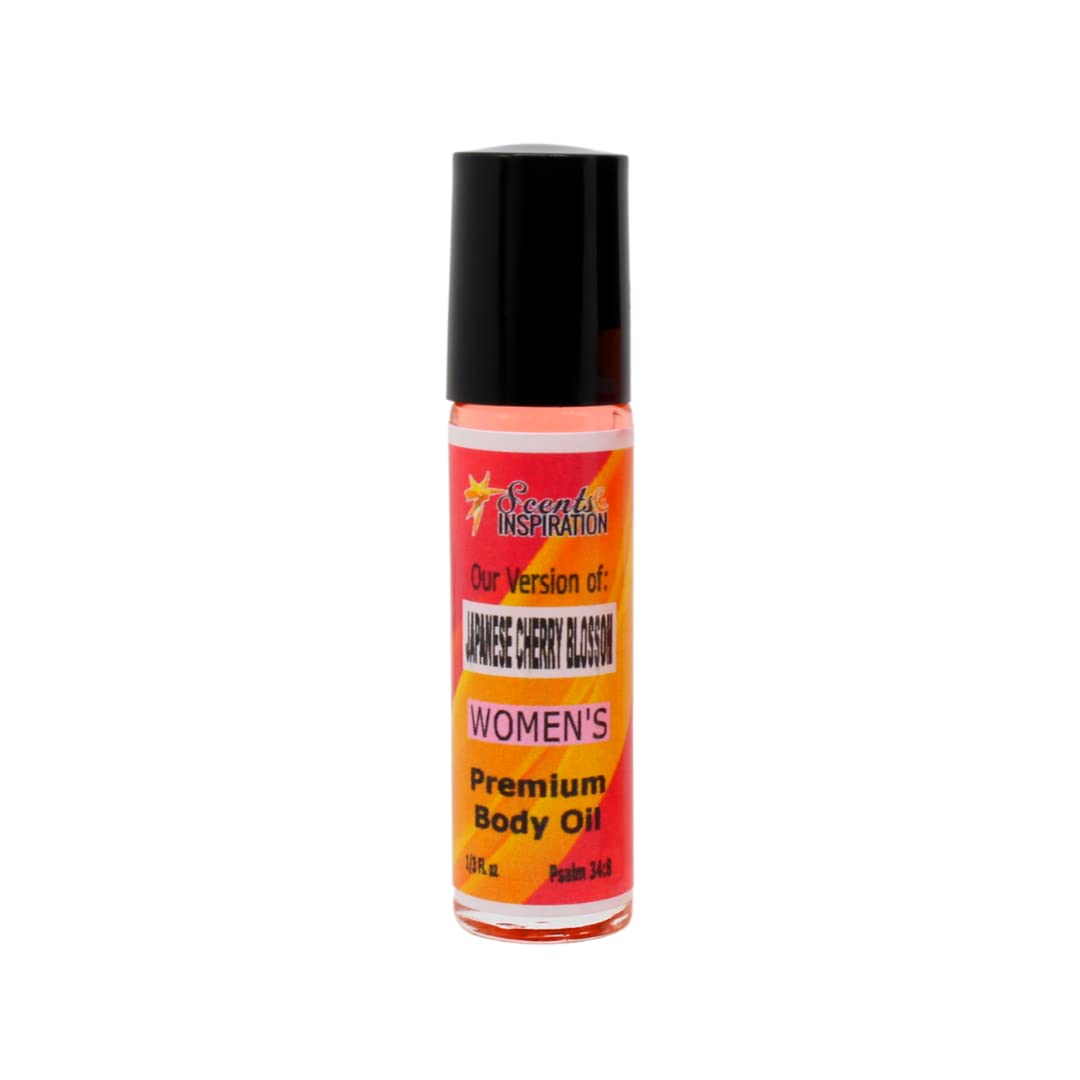 Scents & Inspiration Roll-On Perfume Oil - Japanese Cherry Blossom Scent for Women | Alcohol-Free, Long Lasting Fragrance | Travel Size (1/3 Fl Oz) | Perfect for Daily Wear, Office & Romantic Dates