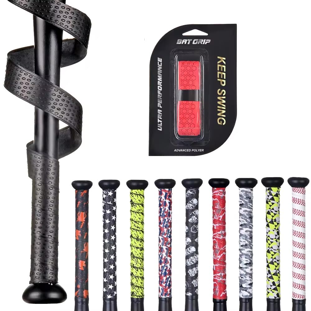 Premium Baseball Bat Grip Tape - 1.1mm Thick Precut Pro Feel Bat Handle Wrap - Replacement for Worn Baseball Bat Grips - Improve Bat Control & Comfort for Baseball, Softball, and Training Sessions