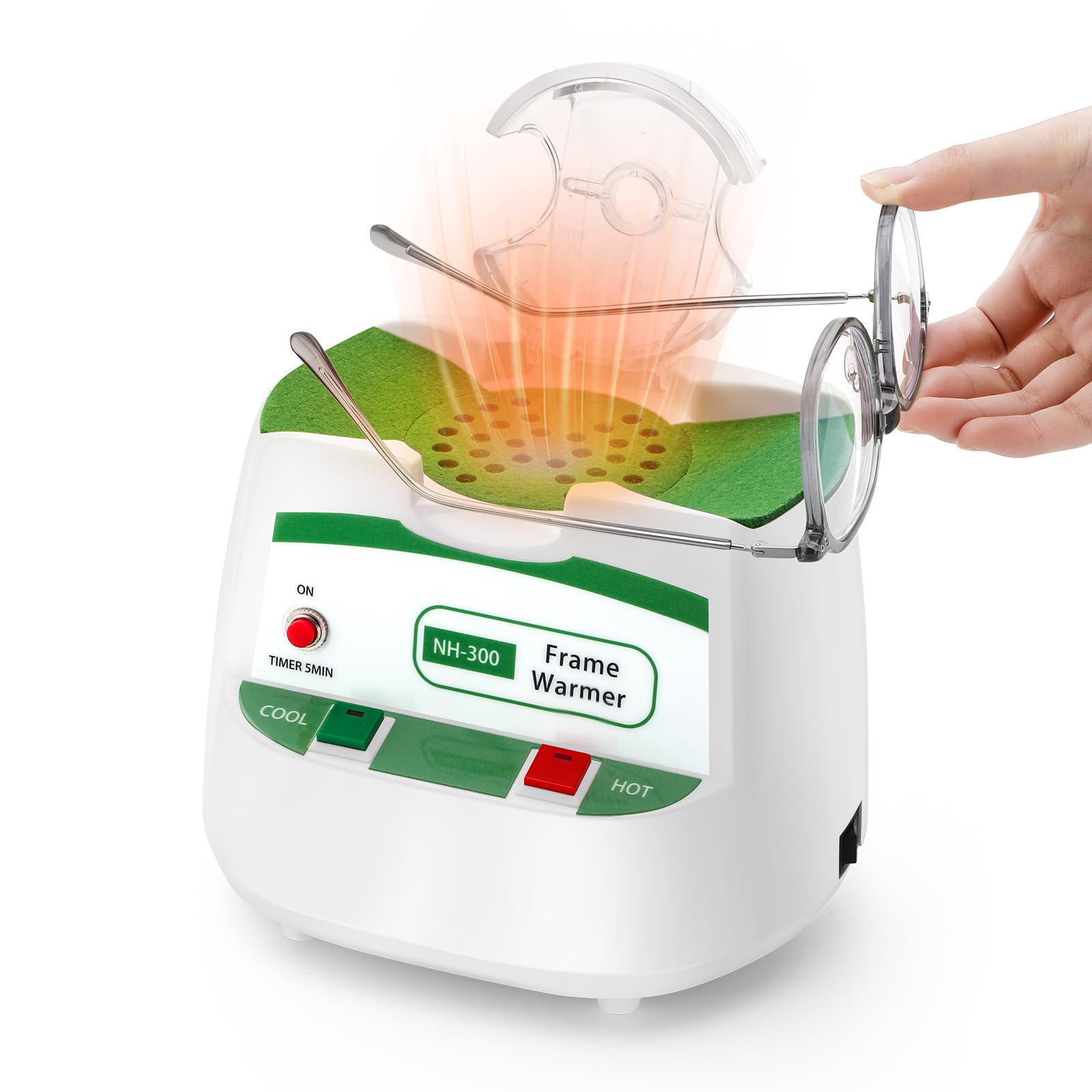 Huanyu Professional Eyeglass Frame Warmer with 4 Temperature Settings (140-230℉) & Timer - Hot Air Adjuster for Resin & Plastic Frames - CE Certified - Perfect for Opticians & Home Eyewear Adjustments