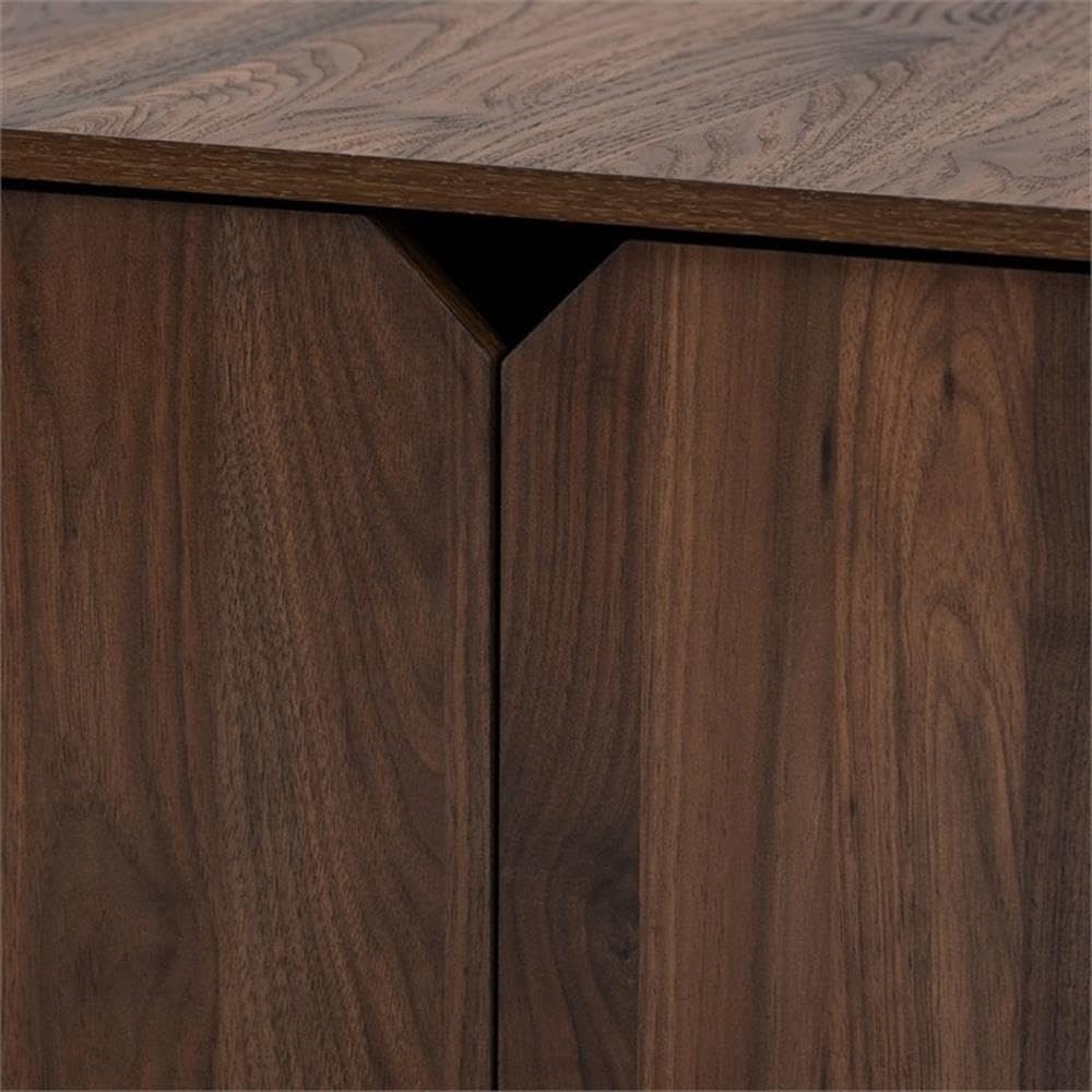 Baxton Studio Jasper Cat Litter Box Cover House in Walnut Finish - Stylish Furniture to Hide Litter Box for Home, Living Room, or Bedroom (Model 157-9544-HiT)