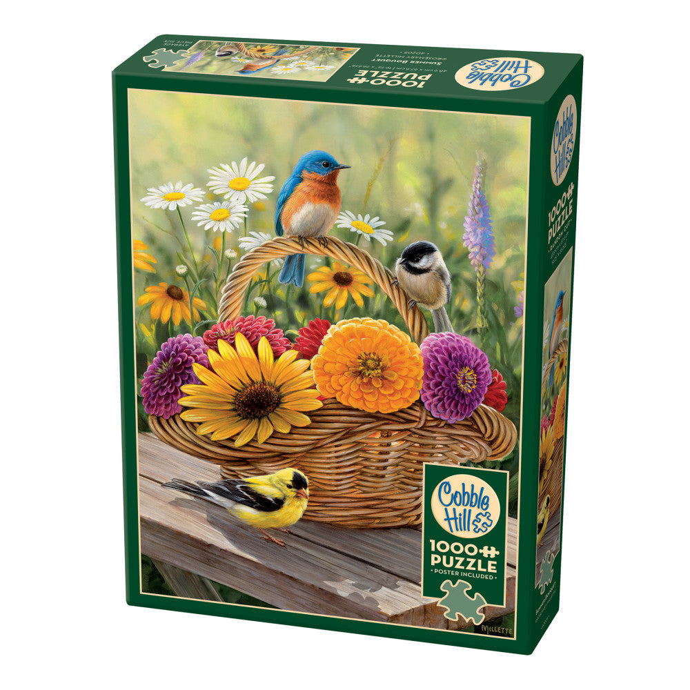 Cobble Hill Summer Bouquet 1000 Piece Jigsaw Puzzle - Eco-Friendly Materials for Adults & Teens - Perfect for Family Game Night, Relaxation & Home Decor