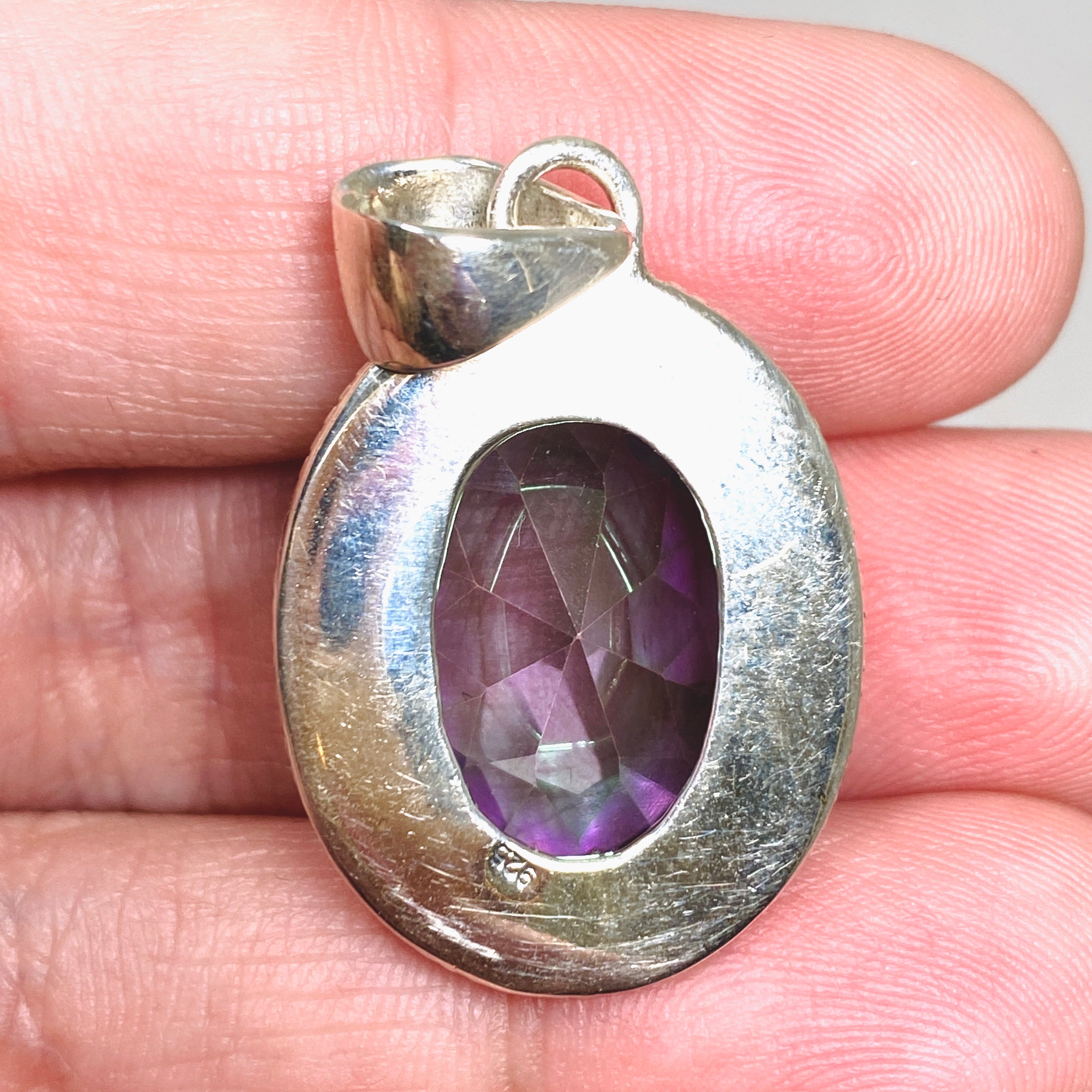 Natural Mystic Topaz Oval Faceted Boho Pendant Necklace - 925 Sterling Silver Jewelry - Perfect for Boho Chic Outfits & Special Occasions