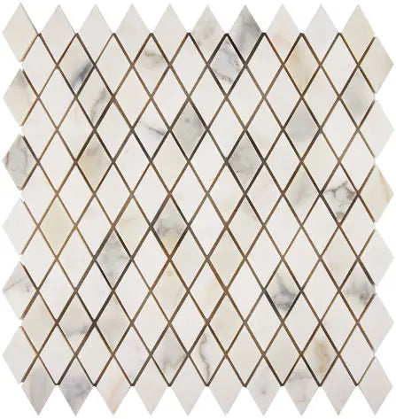 Luxury Calacatta Gold Marble Diamond Mosaic Tile - Premium Backsplash & Bathroom Wall Decor for Modern Home Renovation