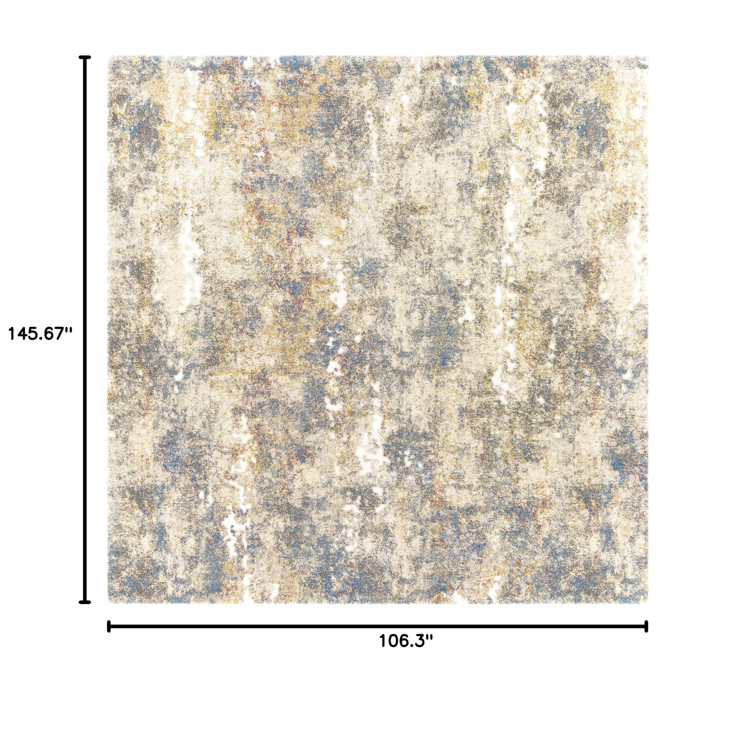 Modern High Pile Hauteloom Shullsburg Area Rug for Living Room & Bedroom - Blue, Yellow, Red - 8'10