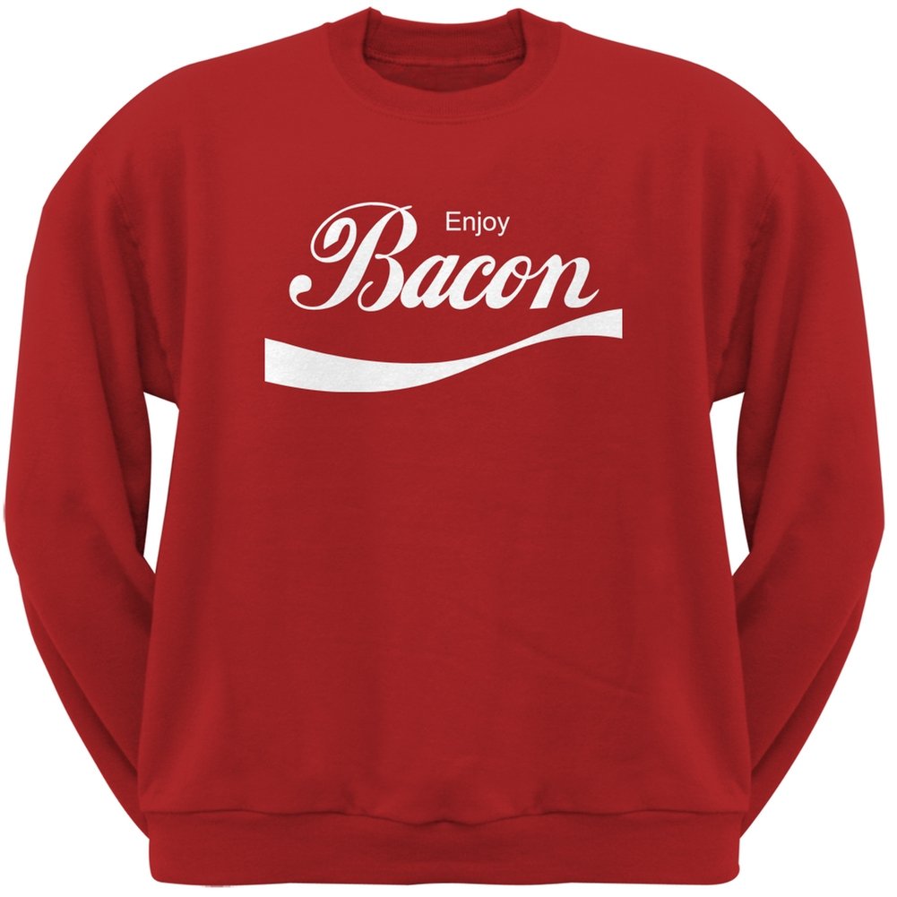 Bacon Red Pullover Sweatshirt for Adults - Cozy & Stylish Casual Wear for Fall & Winter