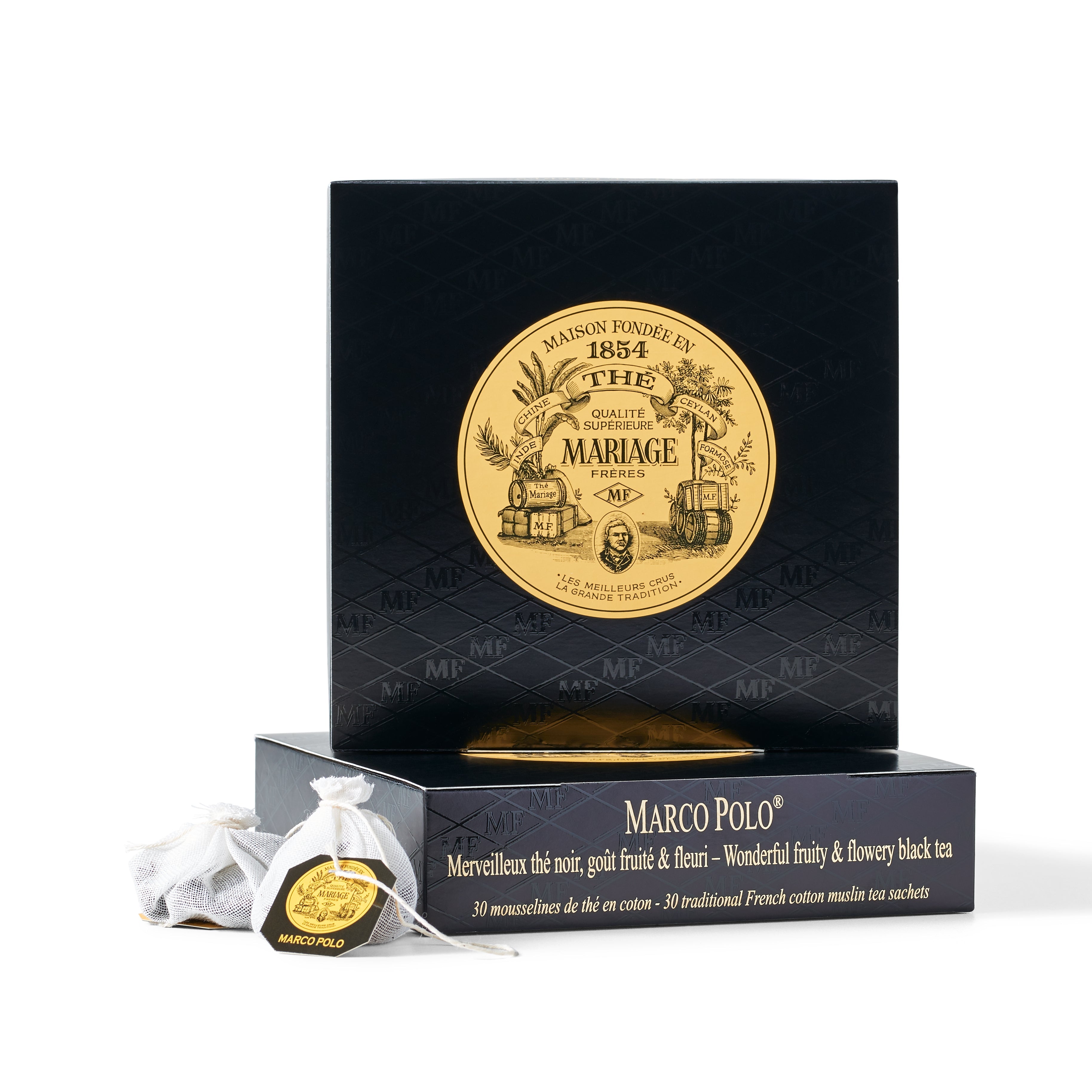 Premium Marco Polo Tea Bags - Luxury Black Tea Blend with Fruity & Floral Notes - Perfect for Afternoon Tea, Gifts & Relaxation Moments