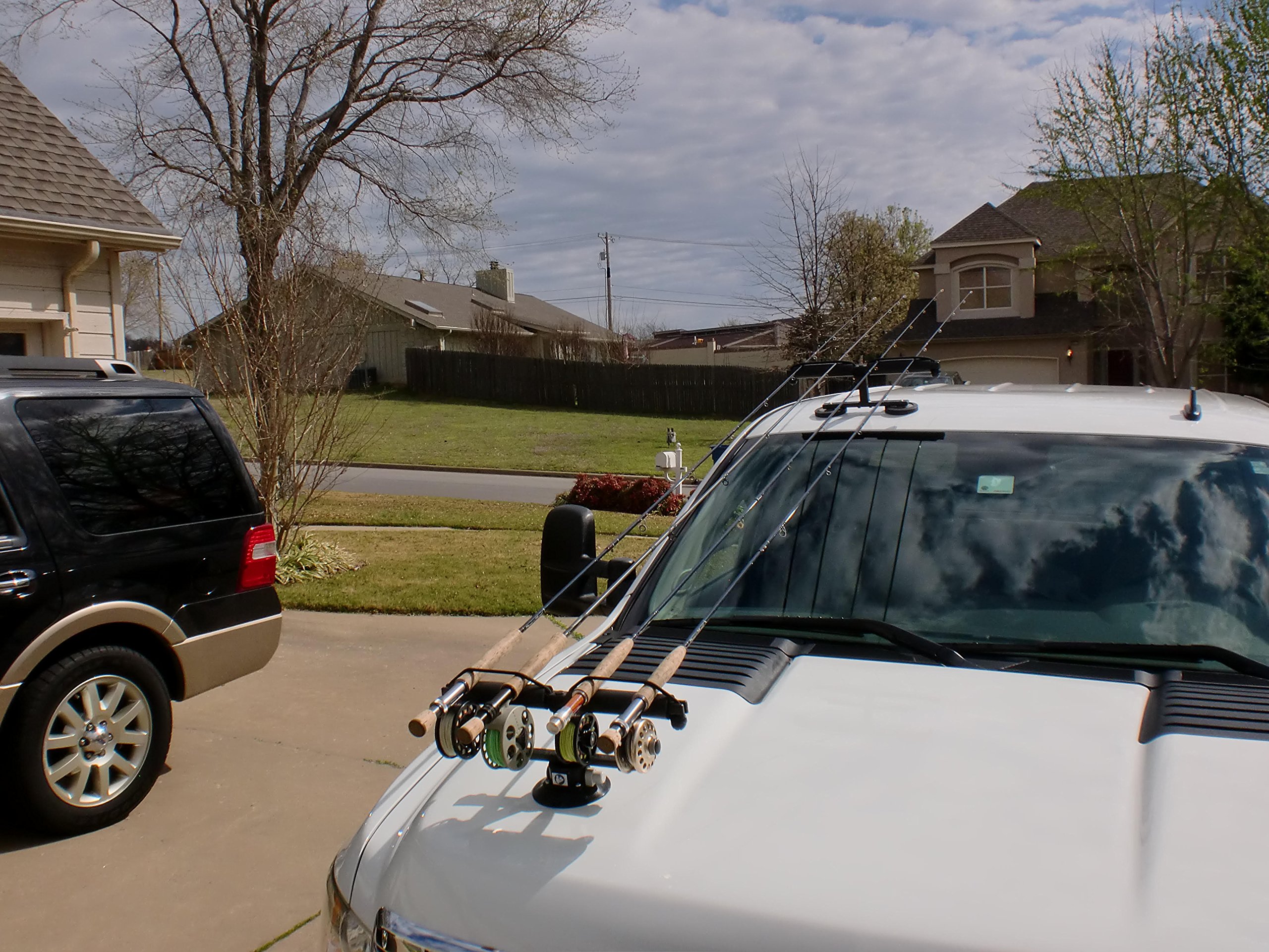 Best Fishing Rod Racks for Trucks & SUVs - Half Vacuum Half Magnetic Mount for Metal Roofs & Non-Magnetic Hoods - Perfect for Road Trips & Outdoor Adventures