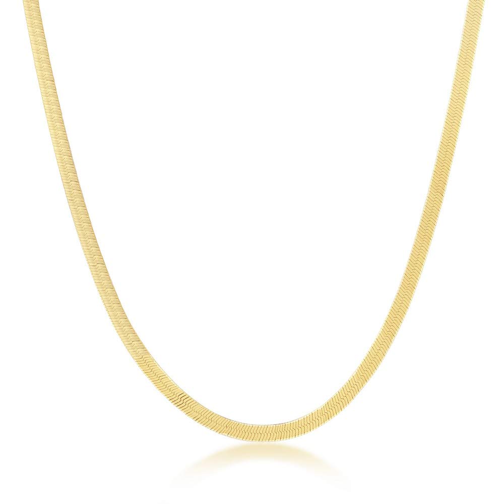 Stylish Gold Chain Necklaces for Women - Herringbone, Paperclip & Omega Chains in Gold Plated Silver | Trendy Layering Necklaces with Custom Width & Length Options | Perfect for Everyday Wear, Office & Special Occasions