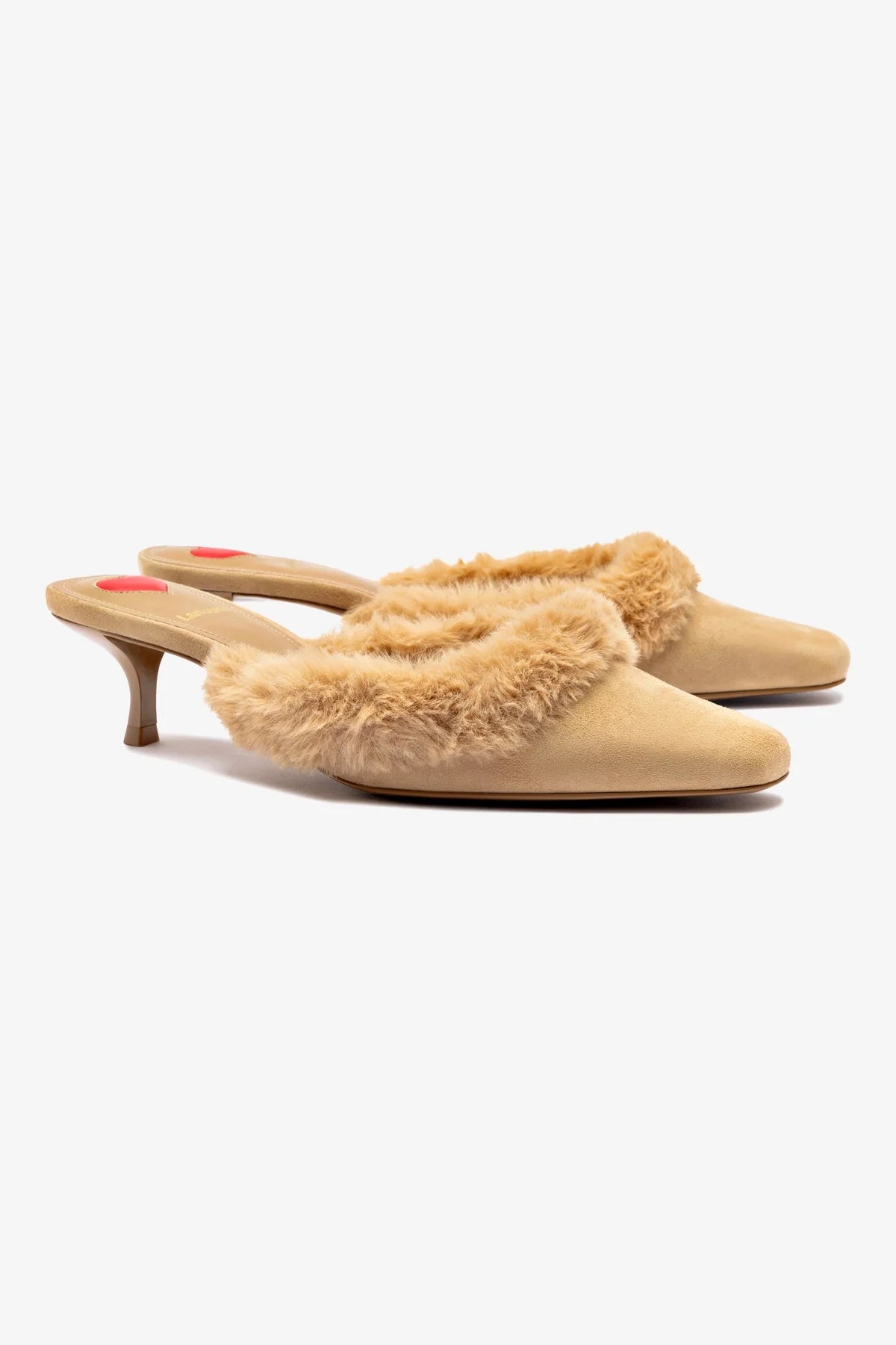 Amal Faux Fur Mule Slippers - Peanut Suede Color Women's House Shoes for Cozy Indoor Comfort