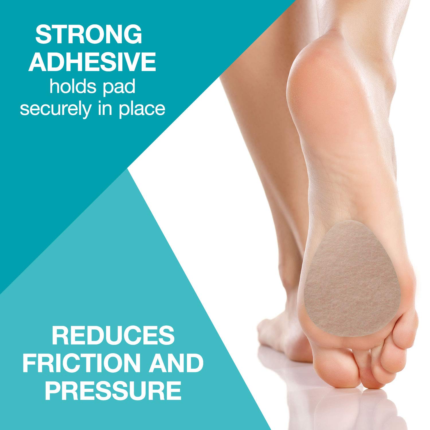 3/16” Adhesive Felt Metatarsal Foot Pads - 20-N Cushioning for Ball of Foot Pain Relief | 100 Count | Long-Lasting Protection with Skived Edge Design | Ideal for High Heels, Running Shoes & Work Boots