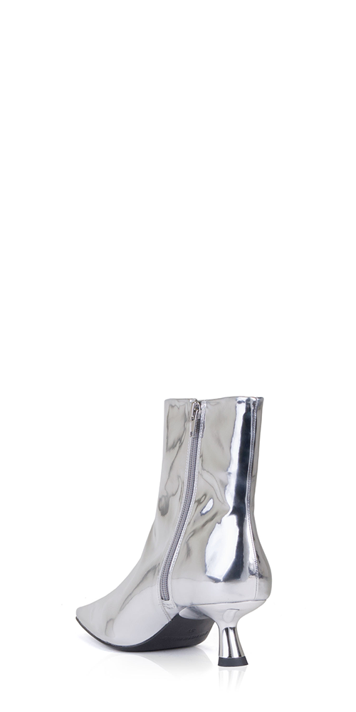 Stylish Chrome Kuki Ankle Boots for Women - Fashionable Pointed Toe Chunky Heel Booties | Perfect for Office, Party & Fall/Winter Outfits