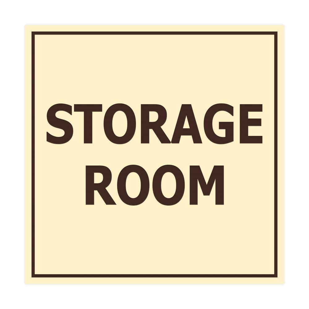 Square Storage Room Sign with Adhesive - Weatherproof for Indoor/Outdoor Use - Home & Office Organization
