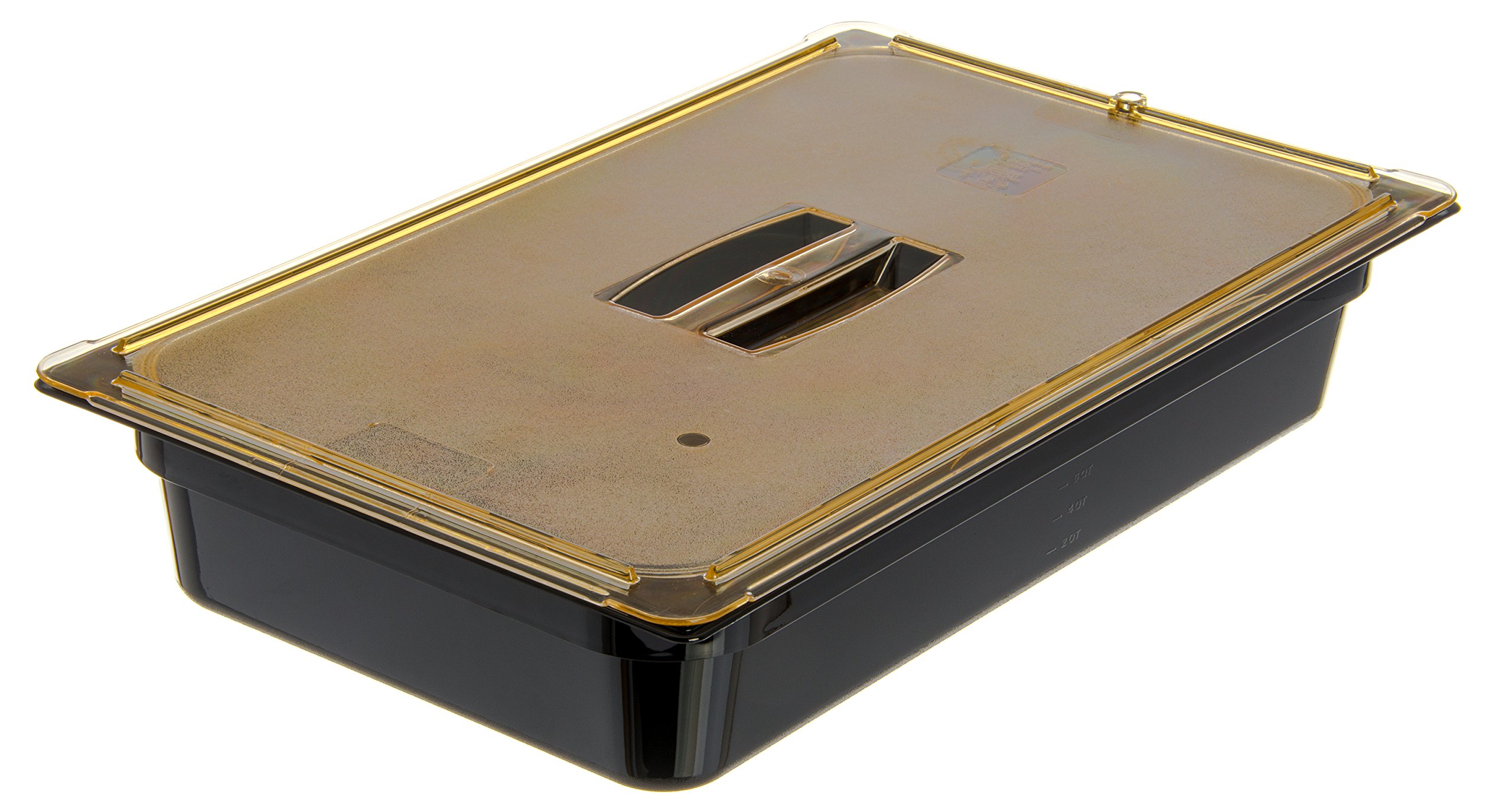 Carlisle 10410U13 High Heat Universal Lid for Full Size Food Pans - 20.75 x 12.88 Inches, Amber, Durable Plastic, Case of 6 - Perfect for Restaurants, Catering & Commercial Kitchens