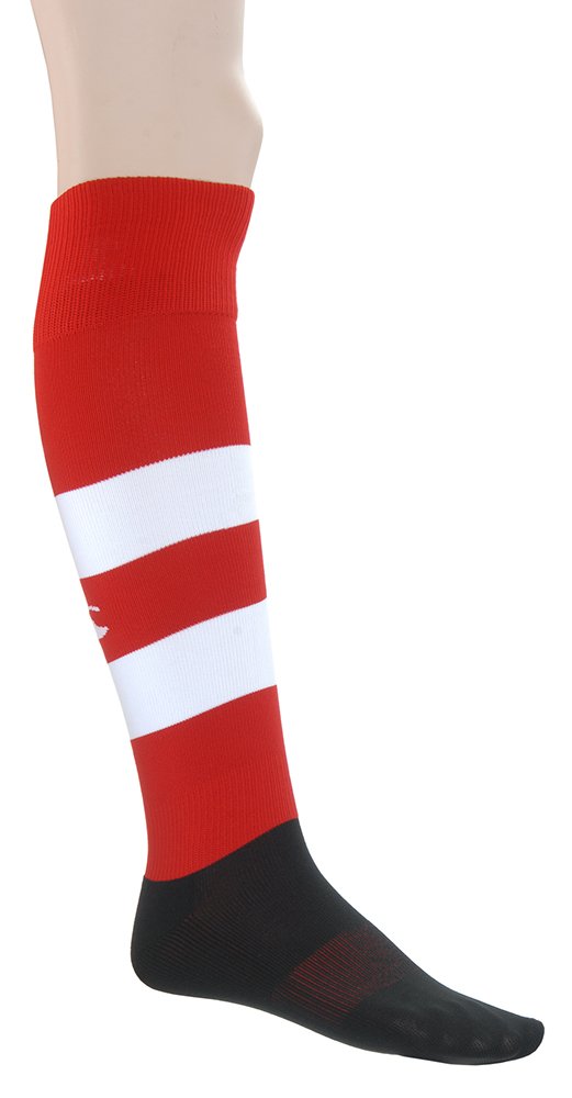 Canterbury Men's Team Hooped Rugby Socks - Breathable Cotton Blend, Arch Support (Pack of 1) - Perfect for Rugby Matches, Training & Sports Enthusiasts