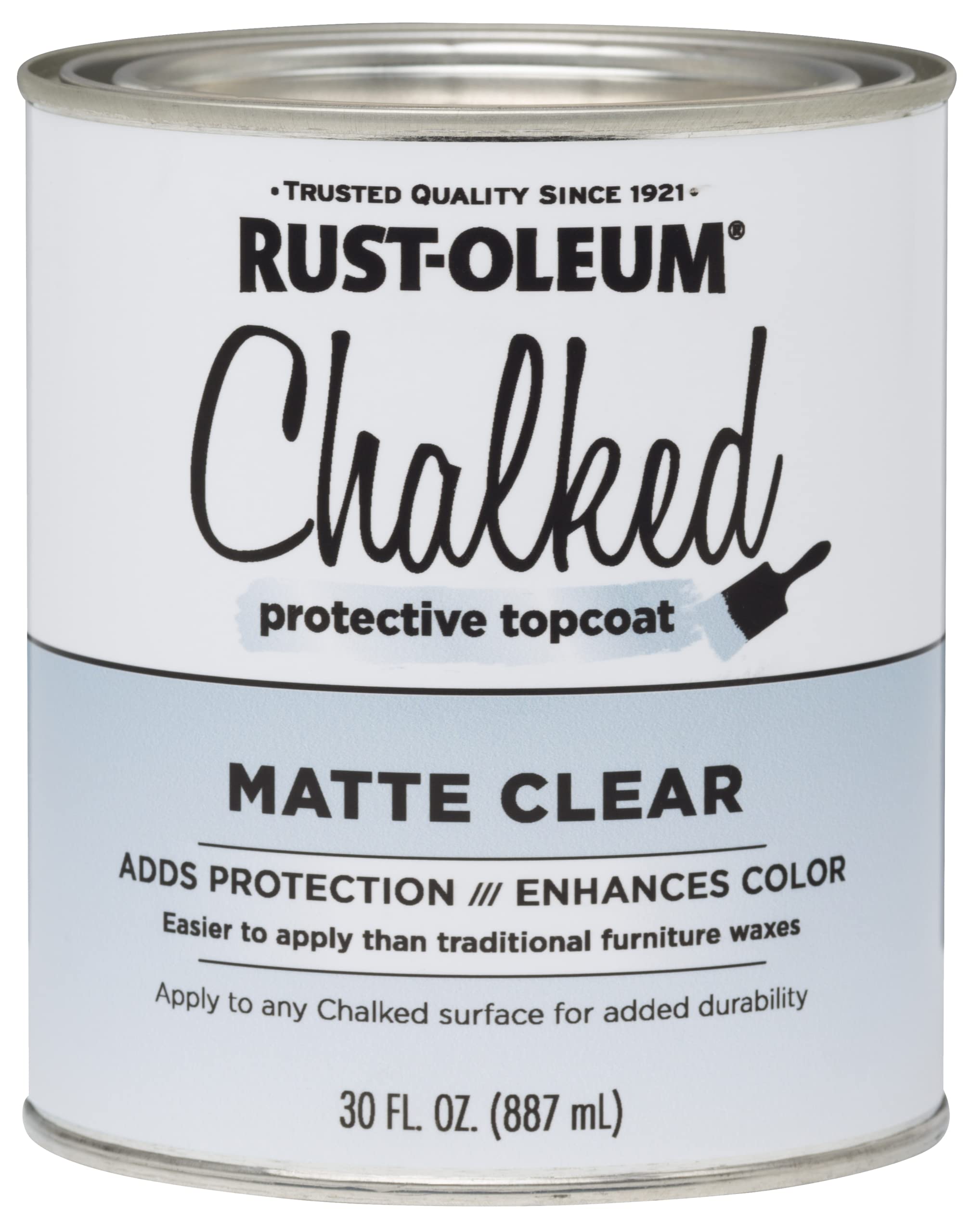 Rust-Oleum 287722 Clear Chalked Ultra Matte Paint - 1 Quart (30 Fl Oz) for Furniture, Cabinets & DIY Home Decor Projects - Water-Based, Low Odor, Durable Finish