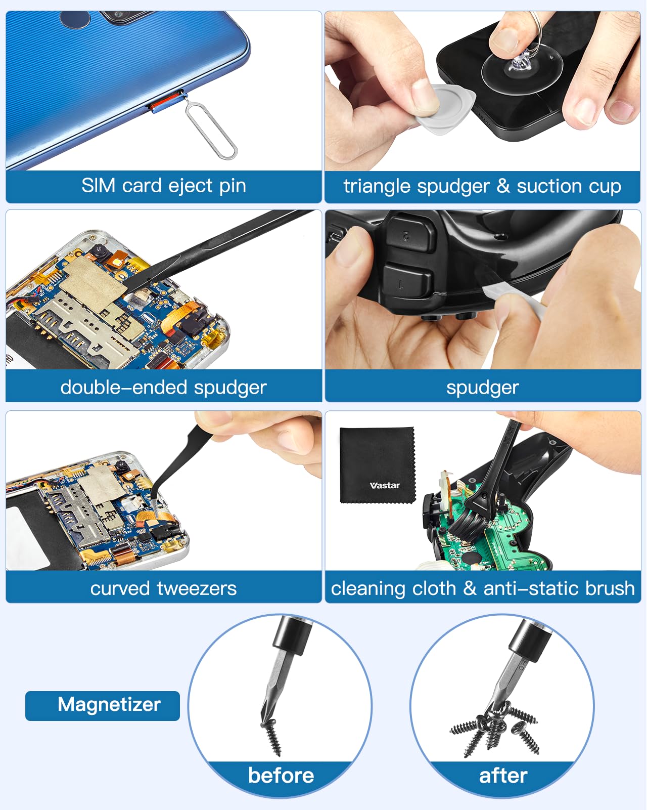 Vastar 42-in-1 Precision Screwdriver Set - Professional Electronics Repair Tool Kit with T5 T6 T7 T8 T9, Triwing Y00, Star P5 Bits - Perfect for Computer, Phone, PS5, Nintendo Switch, Xbox, Laptop, Tablet, Controller & Watch Repair | Ideal for DIY Tech Repairs, Home Maintenance & Gadget Fixing