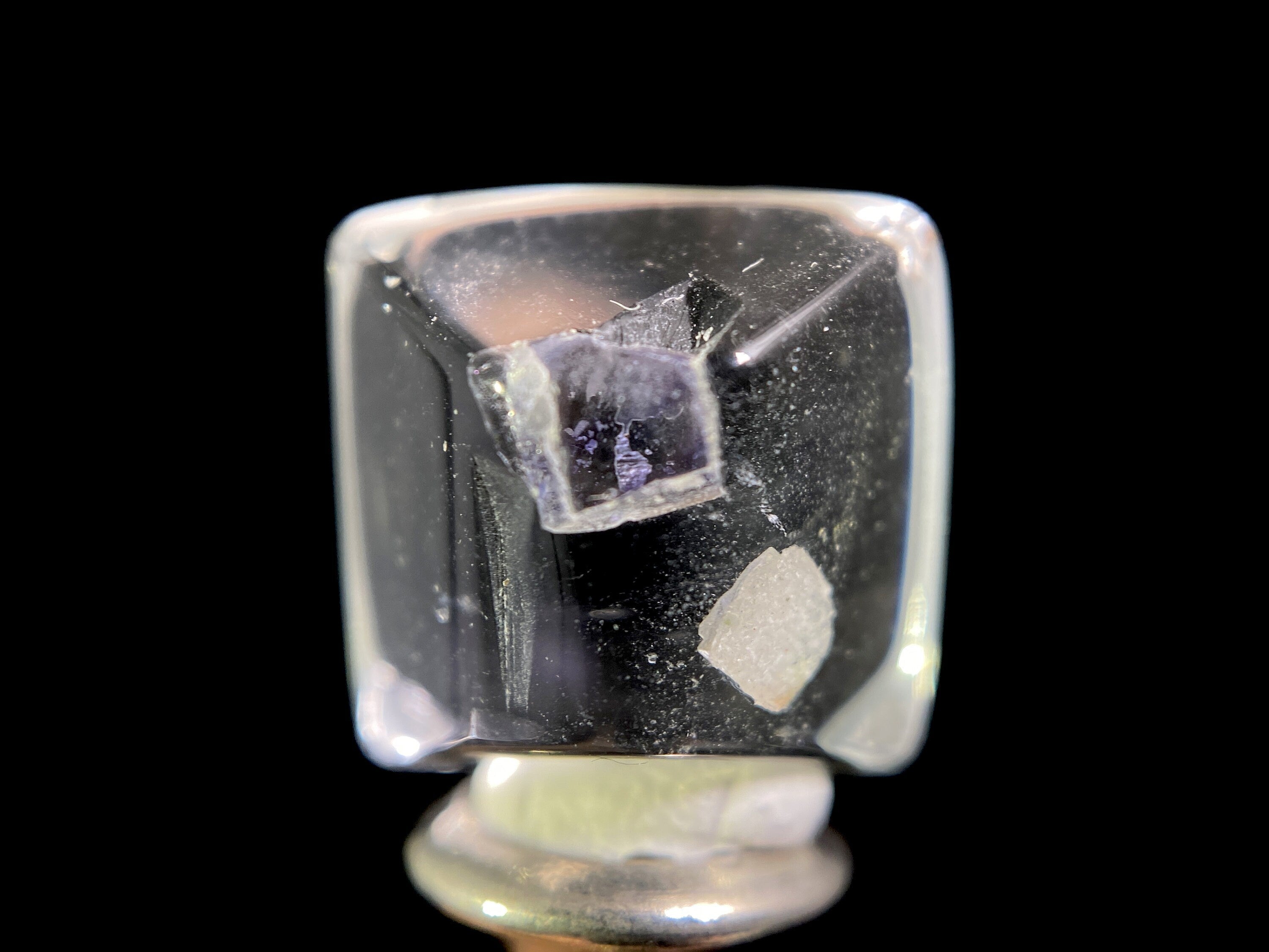 Fluorite in Clear Quartz Cabochon – Rare Gemstone for Jewelry Making, Healing Crystals (47482) – Perfect for Pendants, Rings & Spiritual Healing