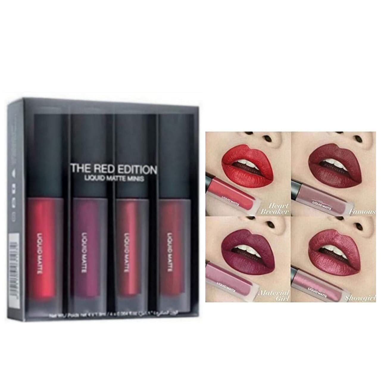 Professional COSMAC Makeup Kit - Mineralize Foundation, Primer, Waterproof Eyeliner, Mascara, Eyebrow Pencil, Smudge Proof Kajal & Red Edition Lipstick (4-Piece Set) with Makeup Blender & Strawberry Lip Balm (12-Piece Set) - Perfect for Daily Makeup, Special Occasions & Travel