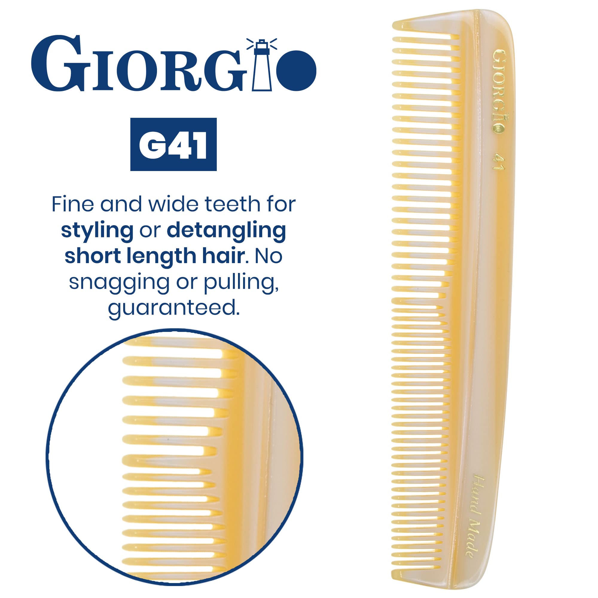 Premium Giorgio Beard Combs Set - Handcrafted Ivory Beard & Mustache Grooming Kit with Fine/Wide Tooth Pocket Comb, Straightening Comb & Mustache Comb - Perfect for Travel, Daily Grooming & Professional Styling