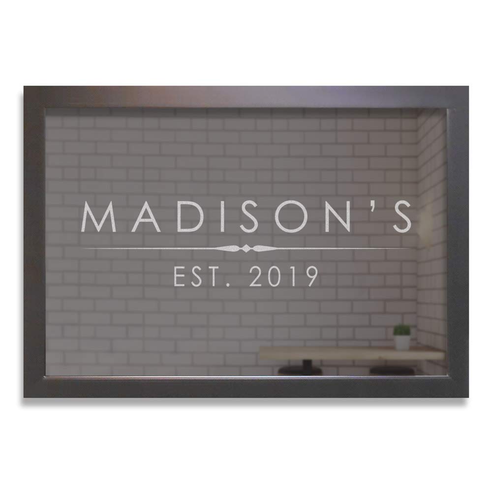 Custom Engraved Personalized Modern Name Bar Mirror 27